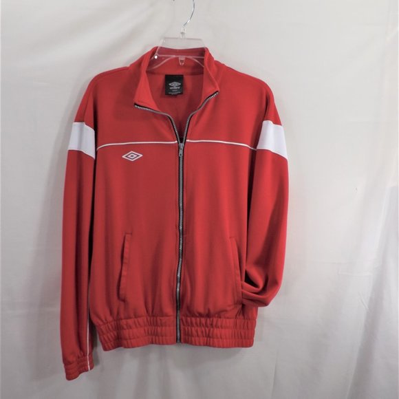 NWOT Umbro Mens Red & White Zip Up Varsity Sport Jacket M - Picture 11 of 14